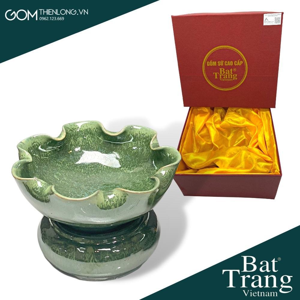 Combo Bát Nước Minh Đường Tụ Thủy Màu Thiên Thanh - Đồ Thờ Cúng Bát Tràng Cao Cấp - Gốm Thiên Long - Bát MĐTT