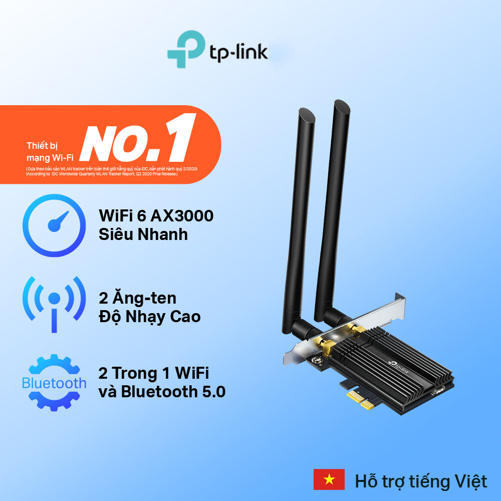 Bộ Chuyển Đổi Không Dây TP-Link Archer TX50E  PCIe Bluetooth 5.0 Wi-Fi 6 AX3000 - Hàng Chính Hãng