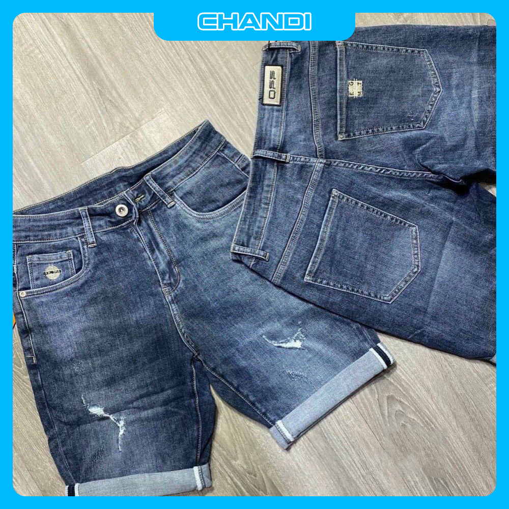 Quần Short Jean Nam co dãn kiểu dáng trẻ trung đơn giản Thương Hiệu Chandi, quần sọt mẫu mới xu hướng 2022 QSJN263