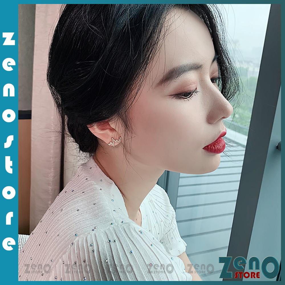 Khuyên tai Hàn Quốc bạc Ý tia sét tình yêu, bông tai bạc S925 trẻ trung KT07