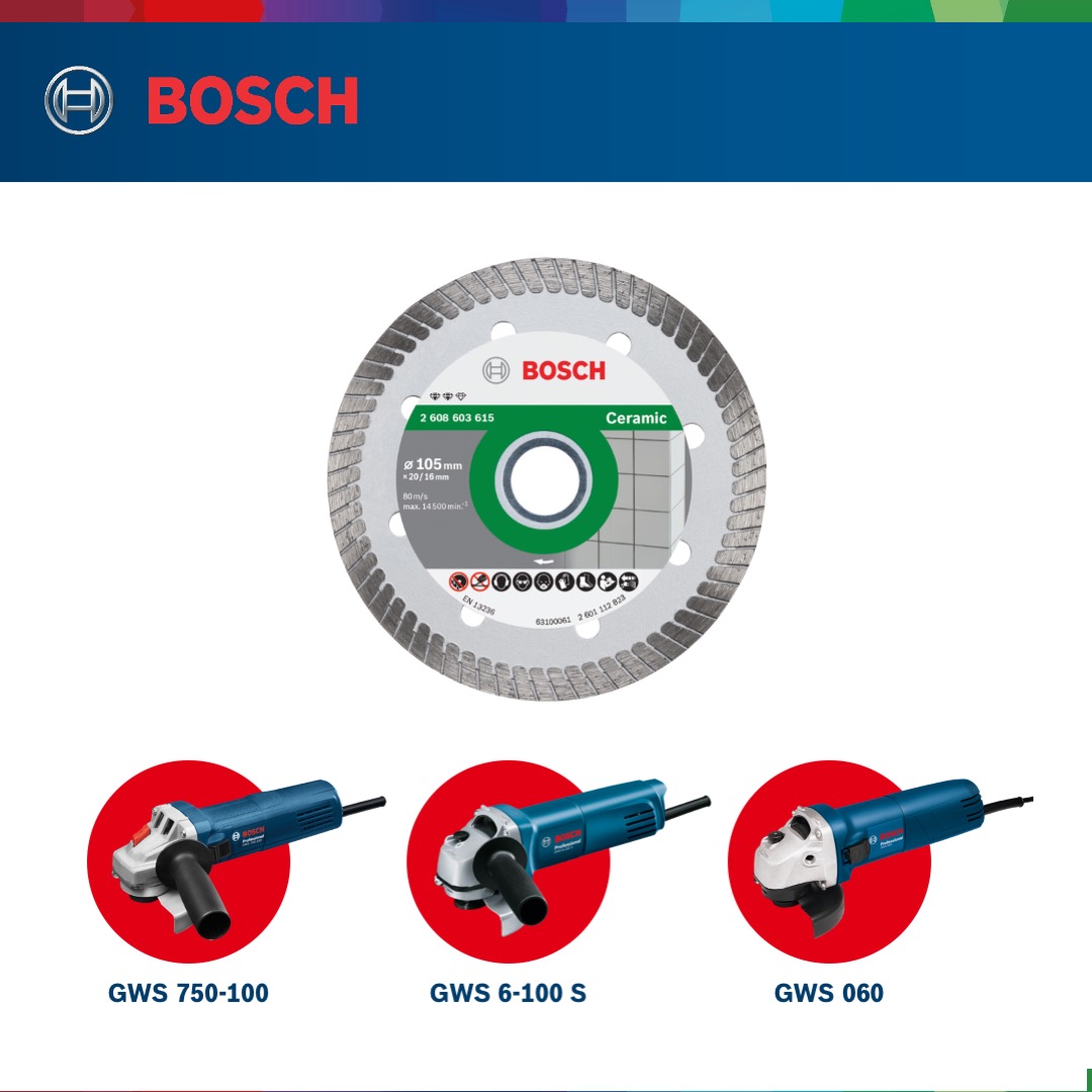 Đĩa cắt kim cương Bosch Turbo 105x16mm ceramic