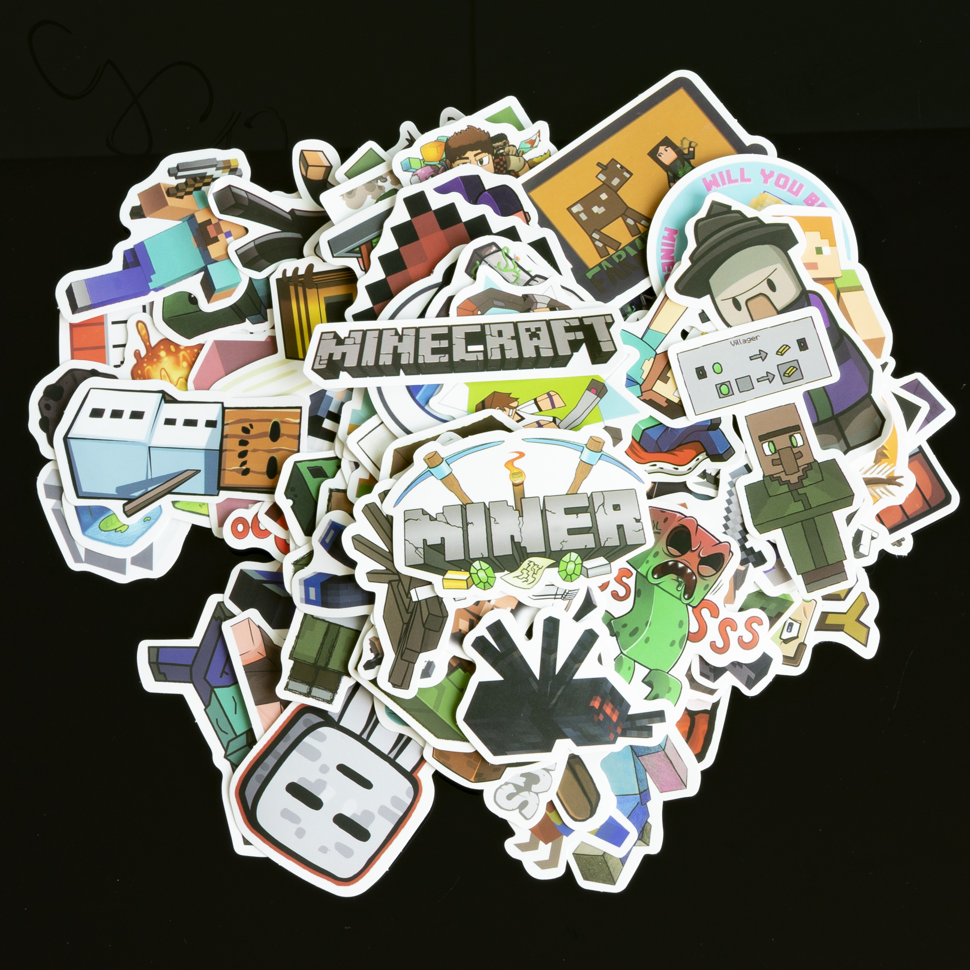 Sticker chủ đề Minecraft, 1 bộ 20 sticker giao mẫu ngẫu nhiên, trang trí vali du lịch, laptop, mũ bảo hiểm, đàn guitar, ukelele, macbook điện thoại chống nước 100% lâu phai