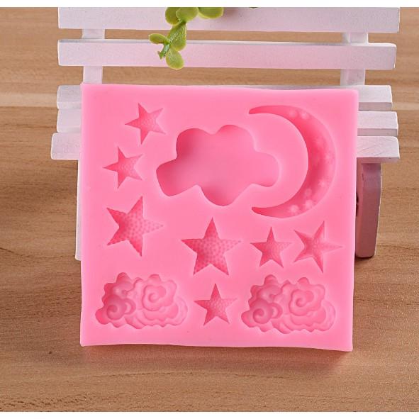 Khuôn silicon 3D hình trăng sao mây