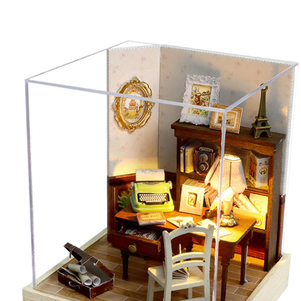 2pcs Creative Miniature Dollhouse Furniture Kits Cottage Dream House