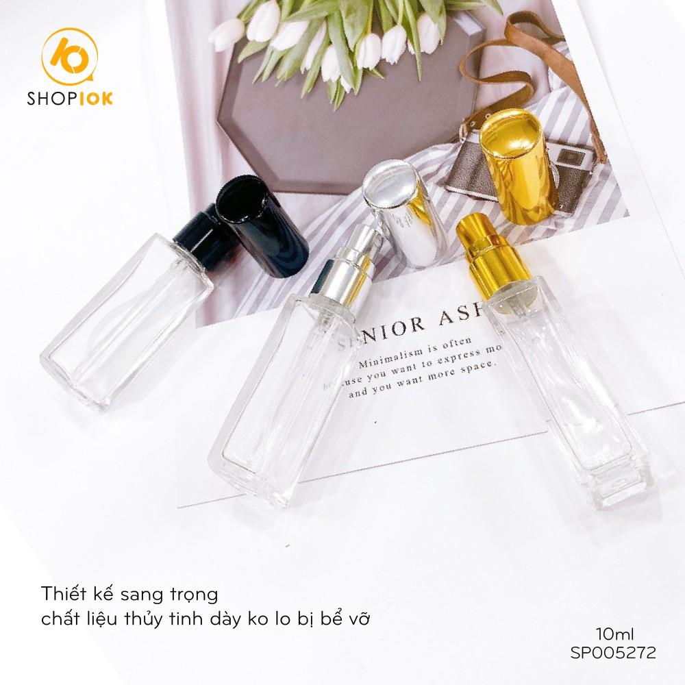 Chai chiết nước hoa thủy tinh, lọ đựng, vỏ chiết nước hoa dạng giọt, phun sương size 5ml, 10ml