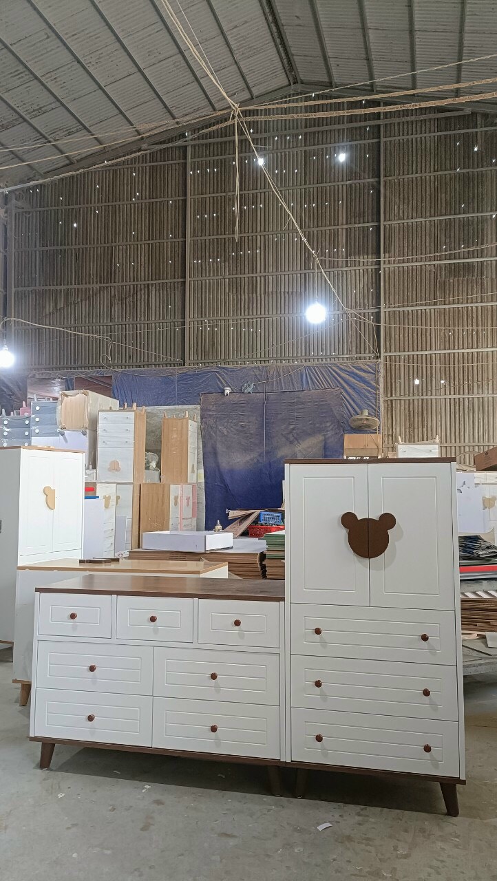 Tủ trẻ em, tủ đựng đồ cho bé gỗ MDF phủ melamine thương hiệu HUCHU