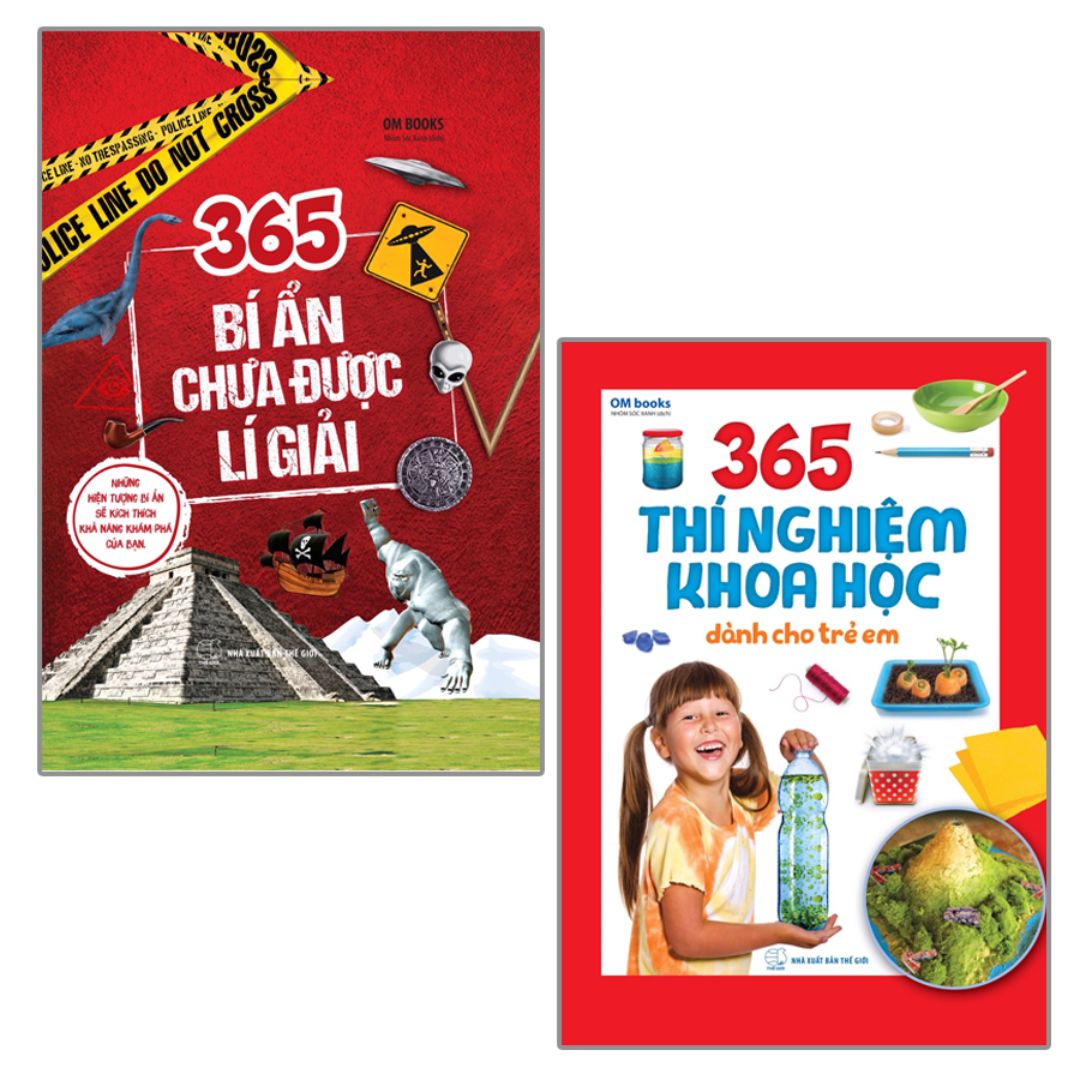 Combo sách: 365 Bí Ẩn Chưa Được Lí Giải + 365 Thí Nghiệm Khoa Học Dành Cho Trẻ Em