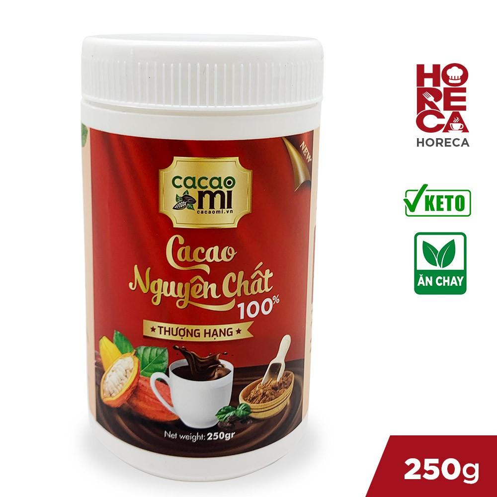 Bột cacao nguyên chất hoà tan - Chuyên pha chế trà sữa, thức uống socola, làm bánh - CACAOMI hộp thượng hạng 250g
