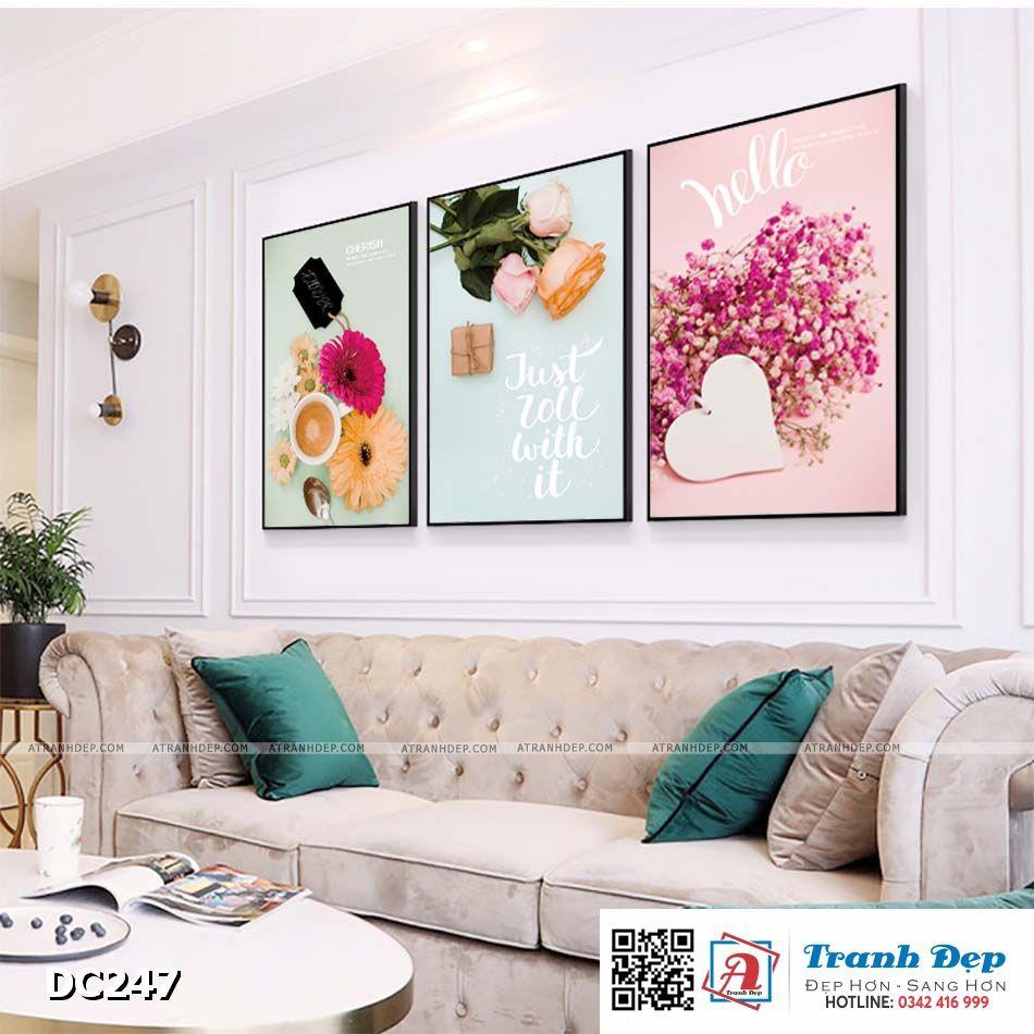 Bộ 3 tranh canvas treo tường Decor Tranh quotes ngọt ngào - DC247