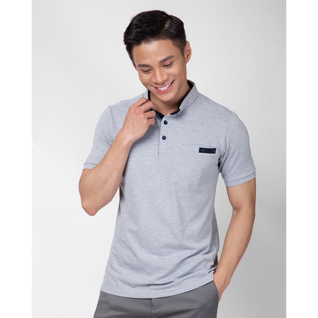 Áo Thun Nam F2 Cotton Có Cổ Xám TC337