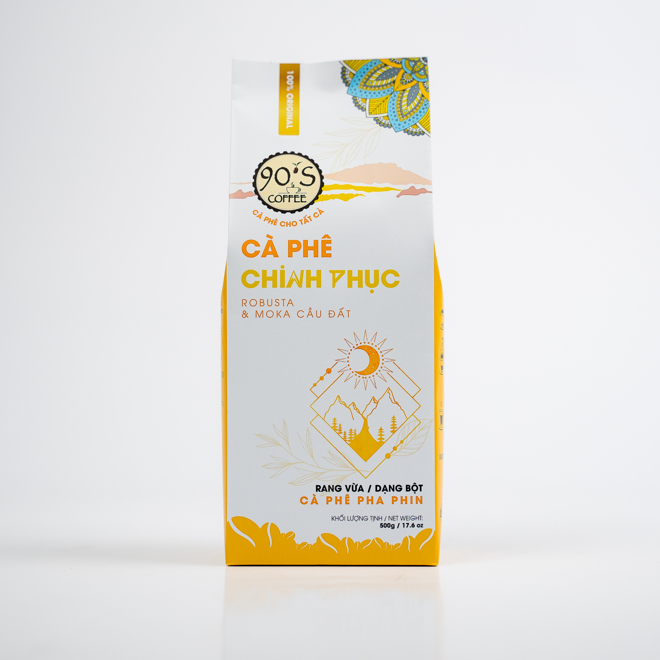 Cà Phê CHINH PHỤC - Rang Xay Nguyên Chất Cao Cấp Pha Phin - Thương hiệu 90S COFFEE - 500gr