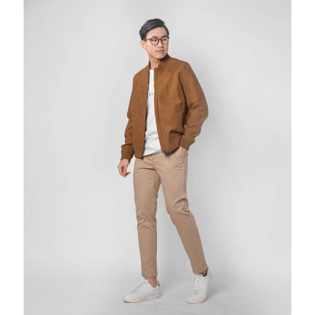 Áo khoác Bomber nam da lộn cao cấp - Áo khoác nam form regular - 10F20JAC018 shop LASTORE