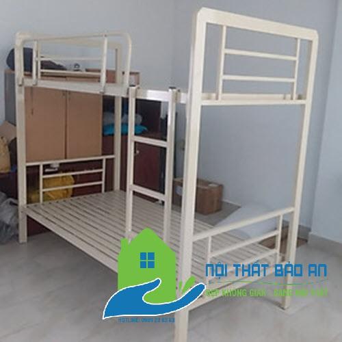 Giường sắt hộp 2 tầng sắt dày cao cấp, sơn tĩnh điện bền đẹp không rỉ sét, Ngang : 1m2x1m2