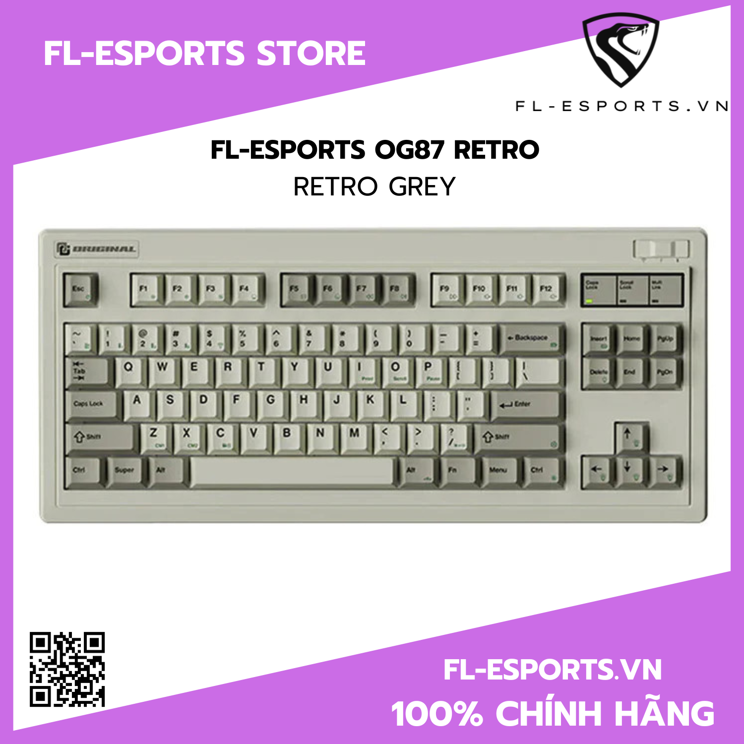 Bàn phím FL-Esports OG87 Retro | 3 Mode | Hàng chính hãng