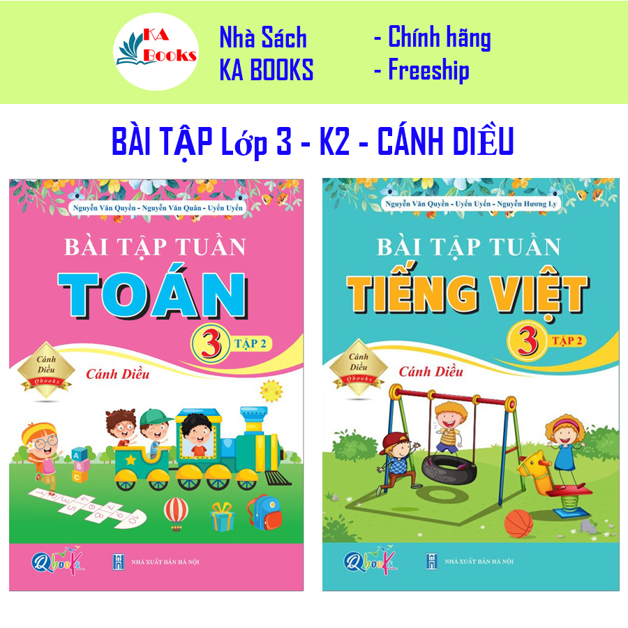 Combo Bài Tập Tuần Toán, Tiếng Việt Lớp 3 - Kỳ 2 - Cánh Diều (2 cuốn)