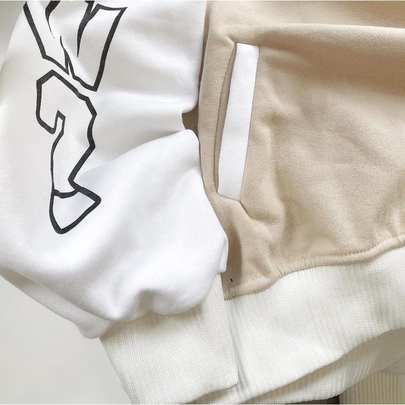 áo Bomber 2021 màu kem unisex ảnh thật SSStore ( nam nữ mặc đều được)