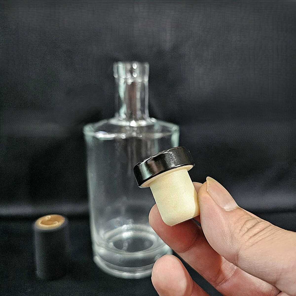 Chai Thủy Tinh 500ML mẫu vốt ka trụ tròn vai xòe nắp cao su kèm màng co – Chai Đựng Rượu Cao Cấp – Vỏ Chai Rượu Đẹp siêu trong (C28)