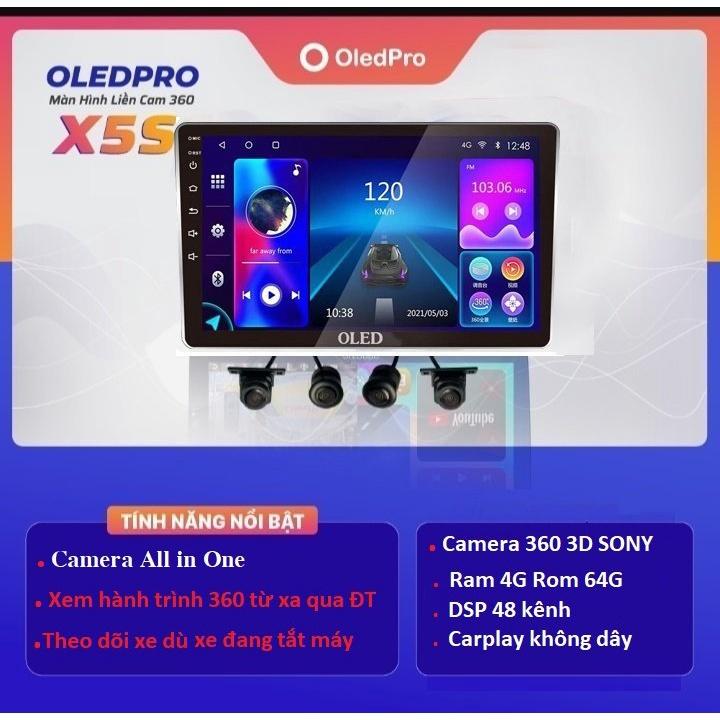 Màn liền cam 360 Oled Pro X5s new 2022 theo dõi hành trình 360 từ xa trên điện thoại kể cả khi tắt xe, cấu hình khủng RA