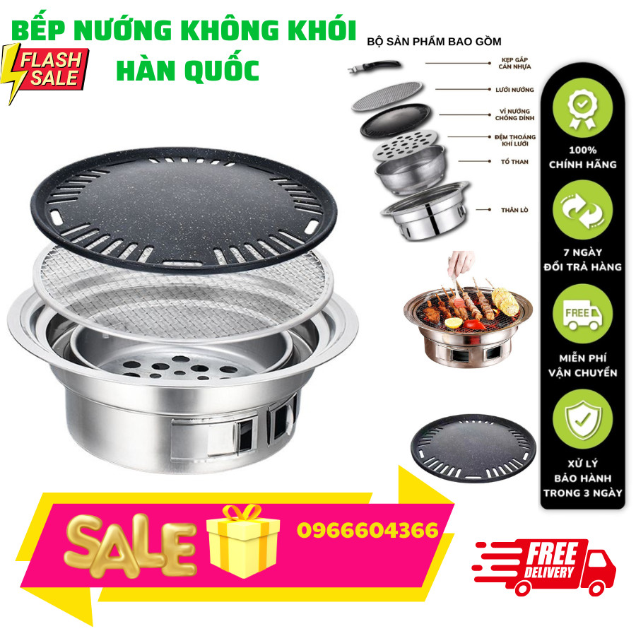 Bếp Nướng Than Hoa Không Khói -Bếp Nấu Lẩu BBQ Than Hoa hàng nhập khẩu
