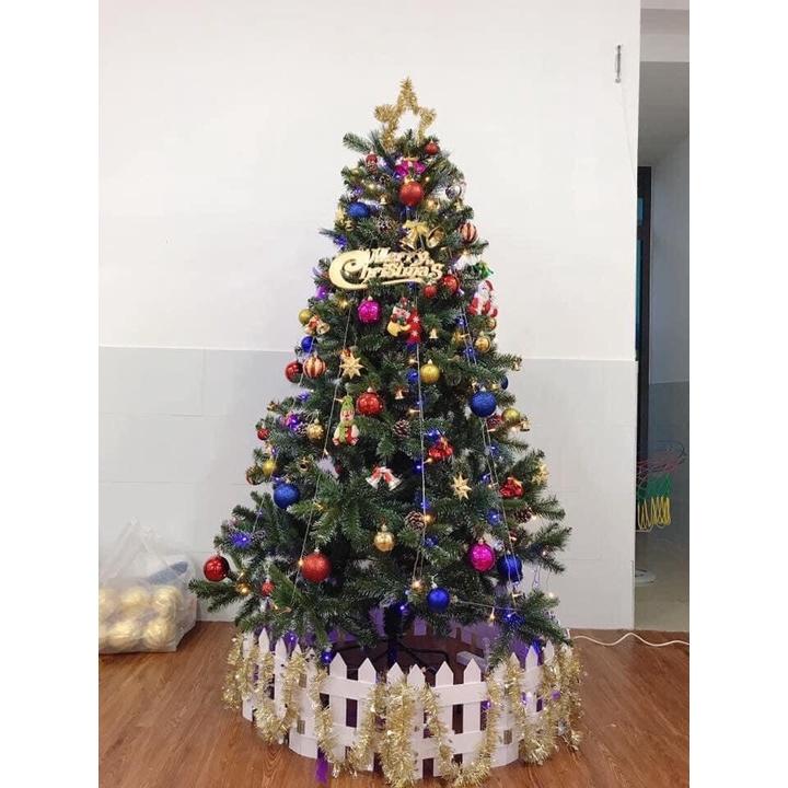 Cây thông noel 3 LOẠI LÁ GẮN TRÁI THÔNG 1M5 1M2 90CM tặng ngôi sao đỉnh và dây kim tuyến