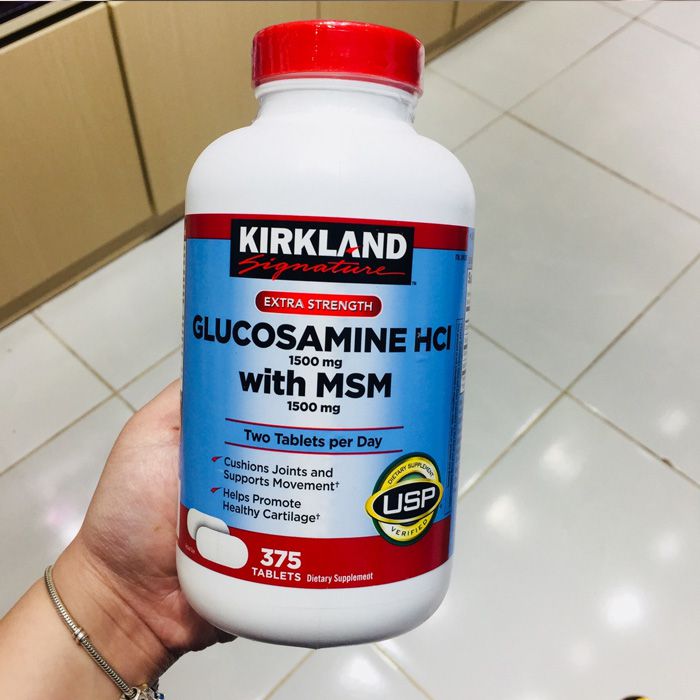 Viên Uống Hỗ Trợ Xương Khớp Kirkland Glucosamine HCL MSM 1500mg Mỹ Nắp Đỏ