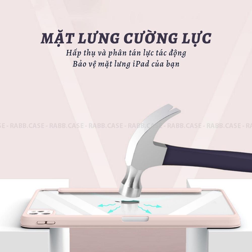 Bao da ốp lưng Tablet có nắp nam châm tháo rời, mặt lưng trong suốt cho Air 4,5, Pro 11 inch, 12.9 inch, Mini 6
