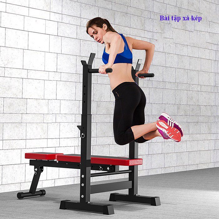 Ghế tập tạ đa năng kết hợp giá đỡ tạ
