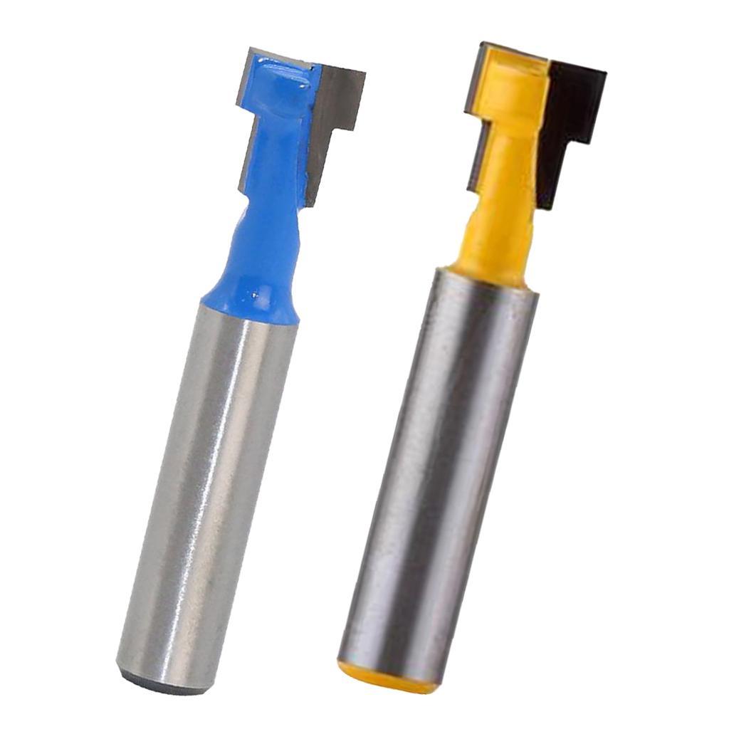 2Pcs 8mm Shank T- Slot Woodworking Router Bit Carpenter Milling Cutter 3/8''
