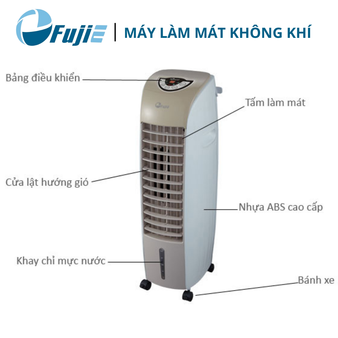 Máy làm mát không khí không phun sương FujiE AC-18B cho phòng 6-10m2, bình chứa 6,5 lít kèm điều khiển từ xa - Hàng chính hãng