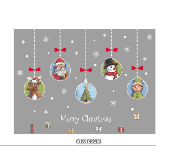 Decal trang trí tường Noel - Rèm Dây Pha Lê Họa Tiết