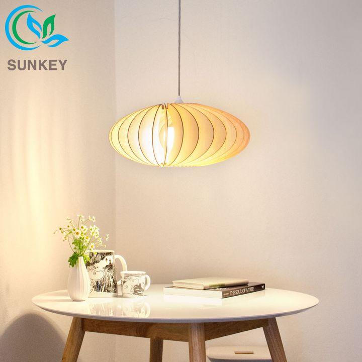 Đèn Gỗ Thiên Hương - Đường Kính 46cm - Chất Liệu Gỗ Plywood Cao Cấp - Phù Hợp Với Mọi Không Gian Phòng Khách