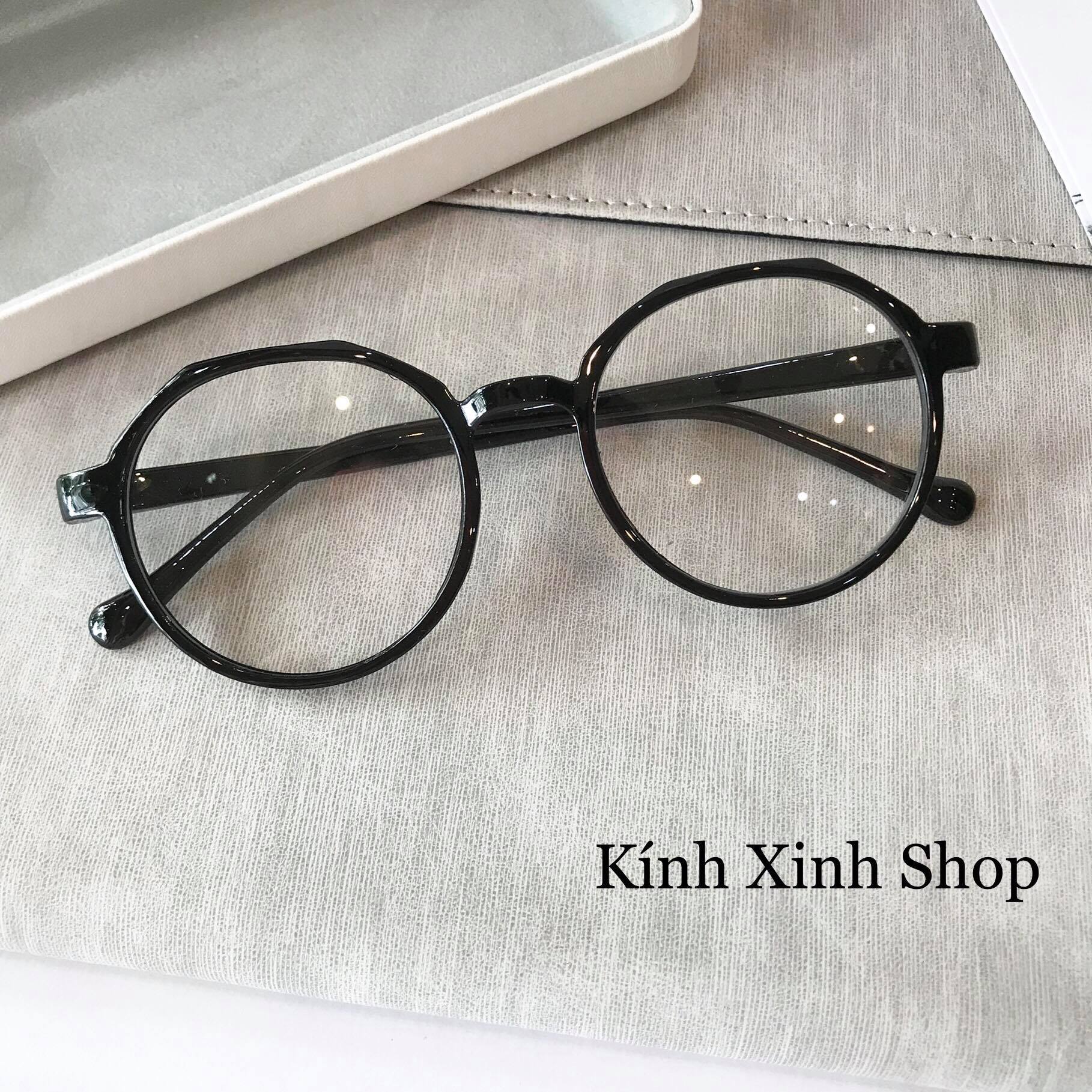 Kính Giả Cận, Gọng Kính Cận Nam Nữ Mắt Tròn Nhựa Dẻo Nhẹ Không Độ Hàn Quốc - KÍNH XINH SHOP