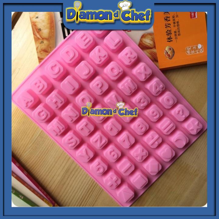 Khuôn Silicon làm bánh / Socola / rau câu tạo hình 48 chữ cái và kí tự nổi