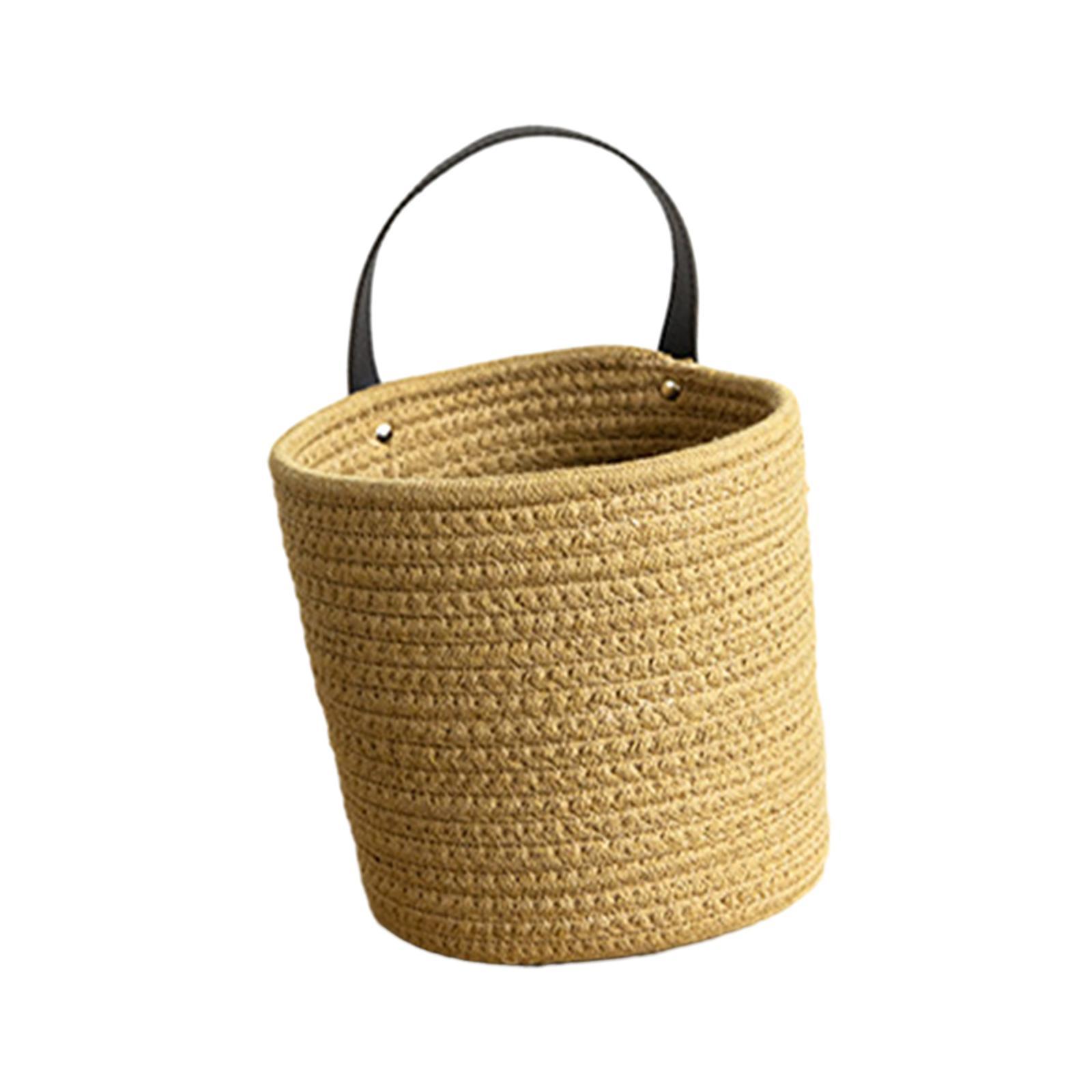 Woven Rustic Basket Basket Hanging Basket for Kitchen Bedroom Bathroom, Countertops Decorative Organization, Woven Basket Organizer