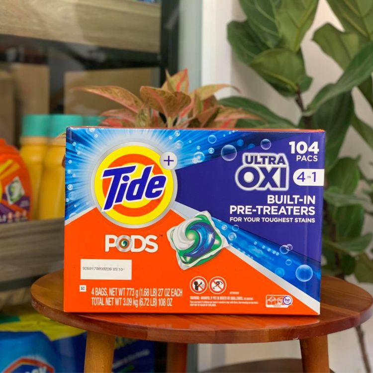 Thùng Viên Giặt Tide PODS Ultra Oxi Liquid Detergent 104 viên