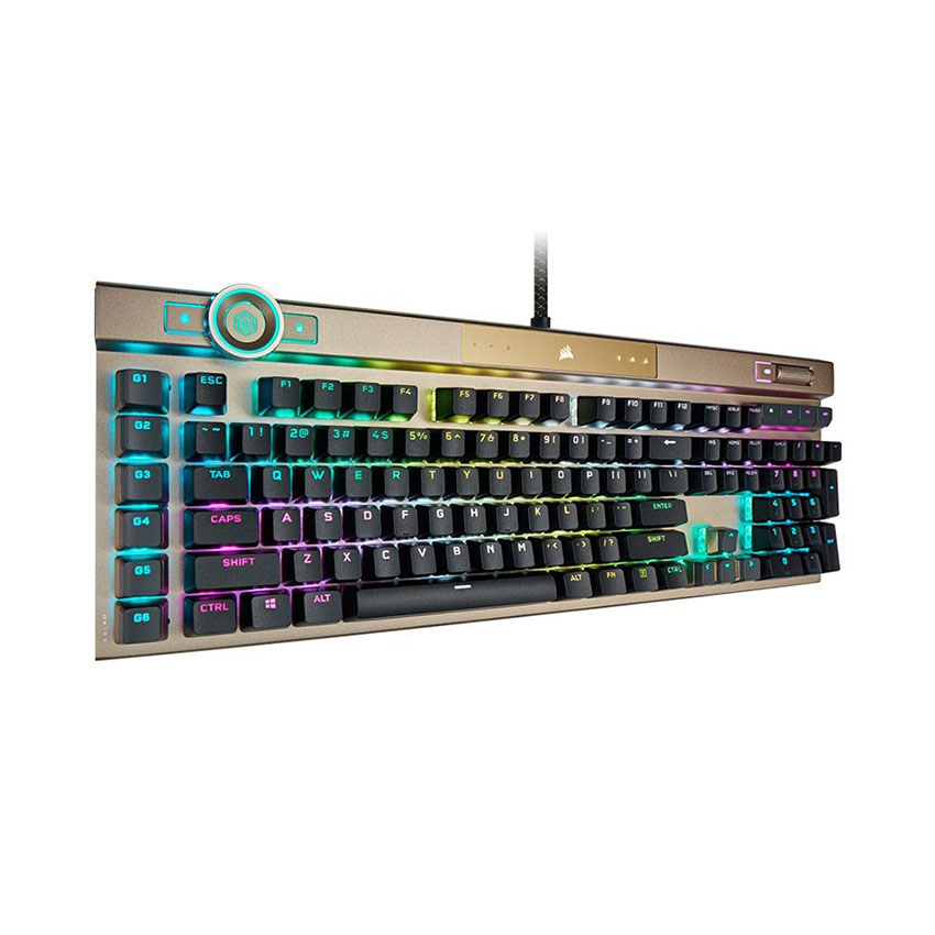 Bàn Phím Có Dây Corsair K100 Midnight Gold | RGB | OPX RF - Hàng Chính Hãng