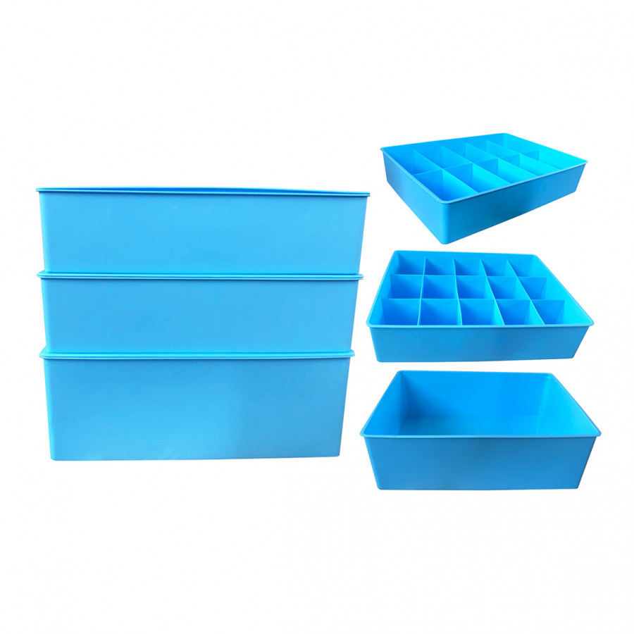 Bộ 3 khay đựng áo ngực, đồ lót, tất đa năng Xanh