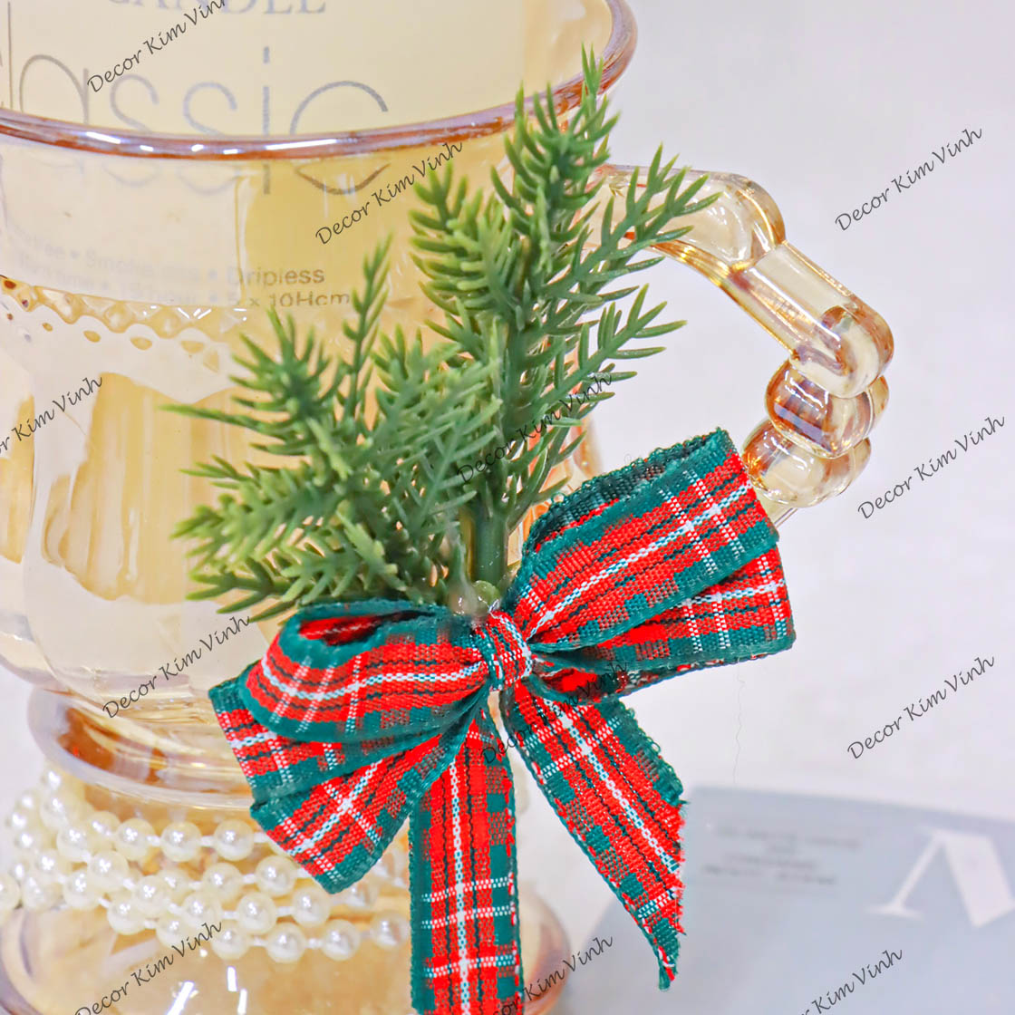 Ly Để Nến Màu Hổ Phách NEN12 Trang Trí Noel Giáng Sinh