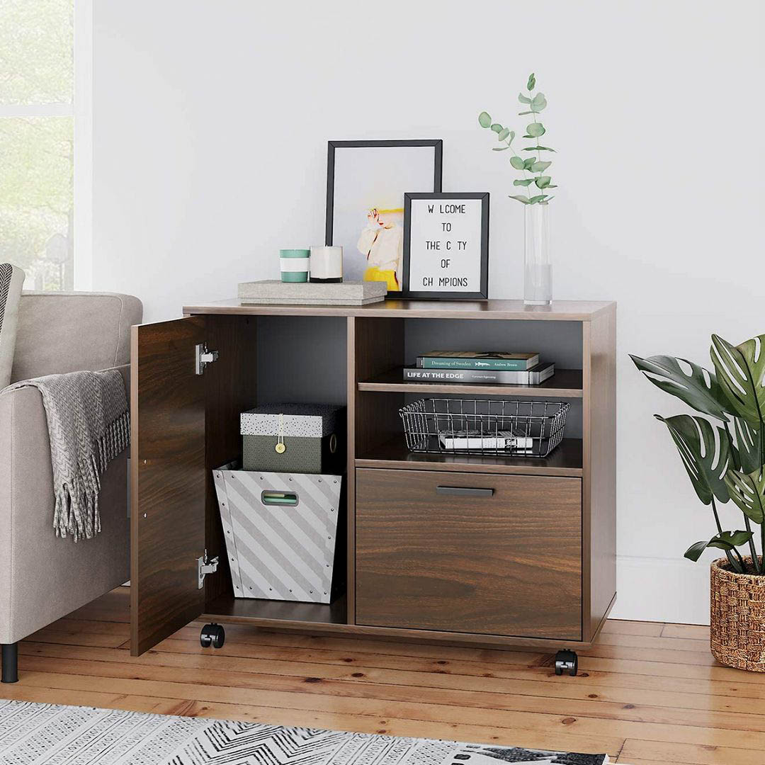 Kệ để máy in gỗ hiện đại SMLIFE Puchiko | Gỗ MDF dày 17mm chống ẩm | D80xR40xC71cm