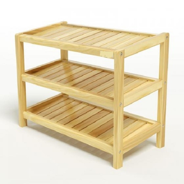 Kệ dép 3 tầng màu tự nhiên 62x30x45cm