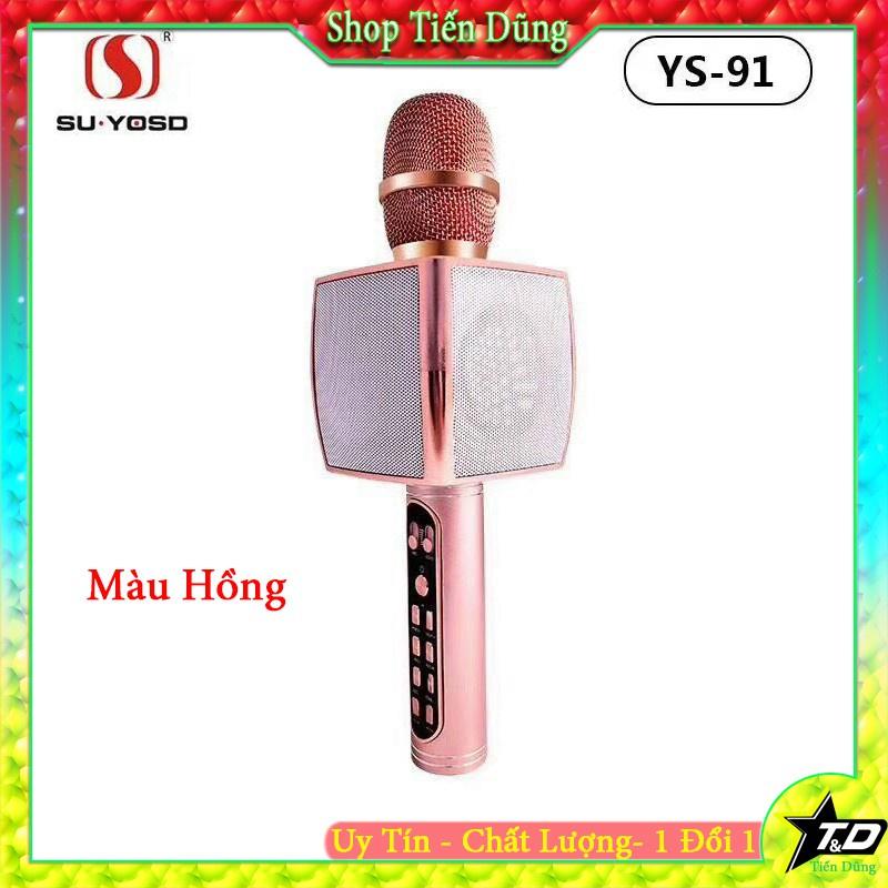 MIC KARAOKE YS91 KIÊM LOA TRỢ GIẢNG HÀNG CHUẨN- MICRO CẦM TAY KARAOKE