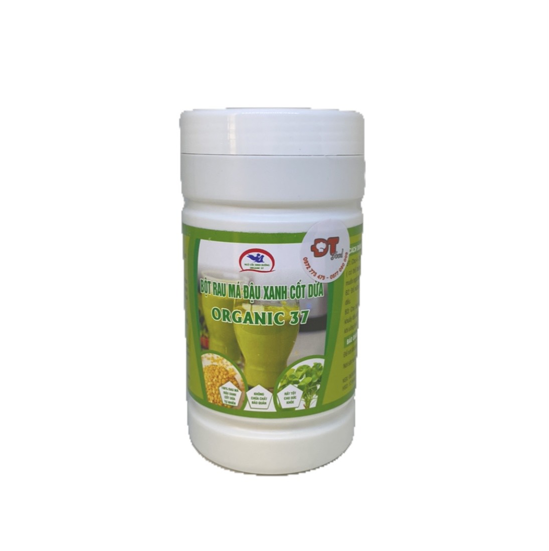 Bột rau má đậu xanh cốt dừa Organic DTFood thơm mát rất tốt cho sức khoẻ và sắc đẹp 500g