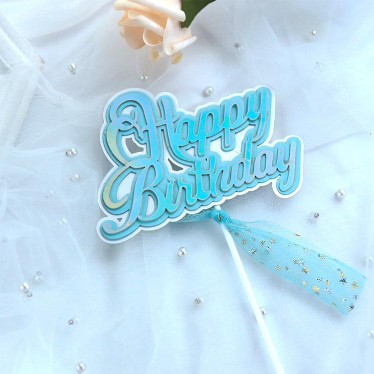 Phụ Kiện Trang Trí Bánh Sinh Nhật - Thẻ Happy Birthday ren sắc màu J7ST2000015