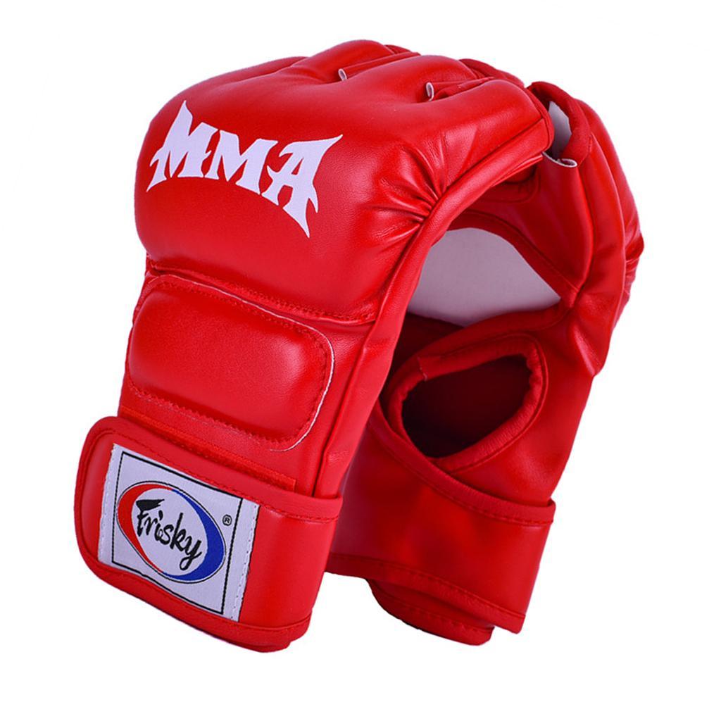 Boxing Training Gloves Taekwondo MMA Punching Martial Half Finger Mitts Black