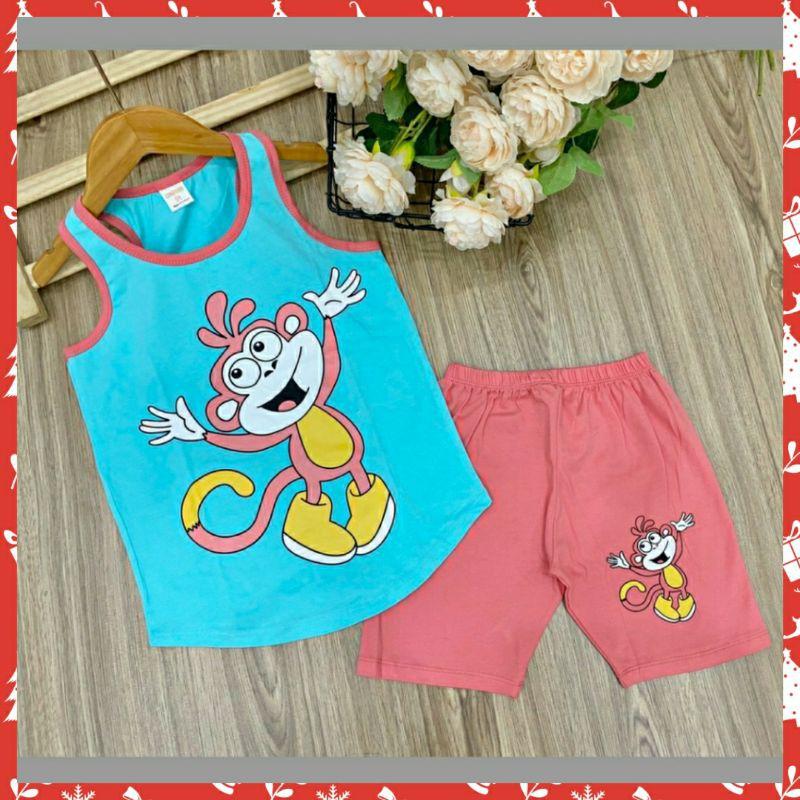 BỘ BA LỖ COTTON 4C BÉ GÁI SIZE ĐẠI - Đồ bộ trẻ em