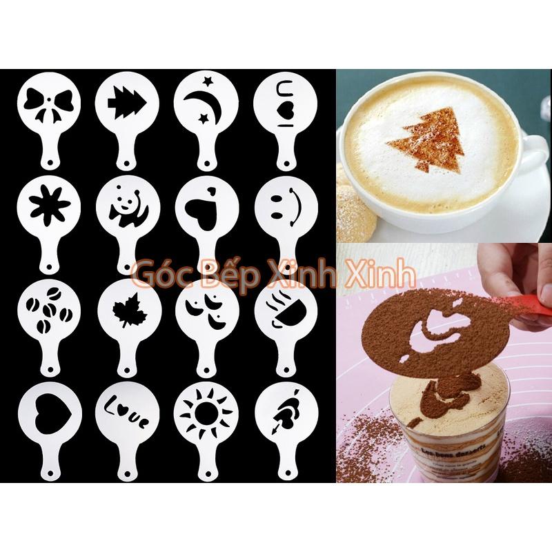 Set 16 Miếng tạo hình bọt sữa cà phê