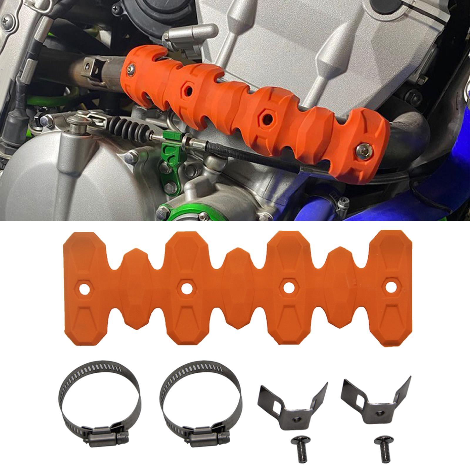 Exhaust Heat Shield, with 2 Pipe Clamps Pipe Guard for 27-51mm Diameter Exhaust Pipe