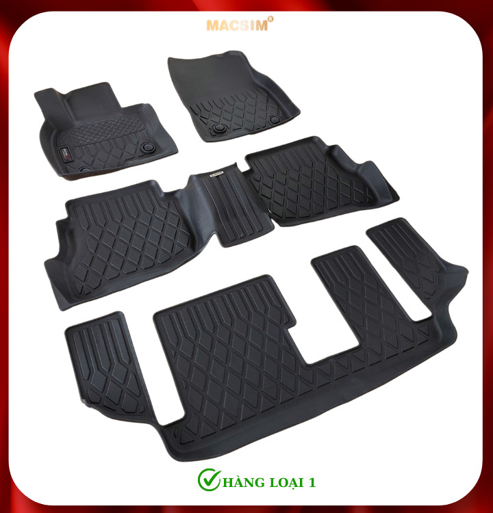 Thảm lót sàn xe ô tô Mazda CX8 (sd) Nhãn hiệu Macsim chất liệu nhựa TPE cao cấp màu đen