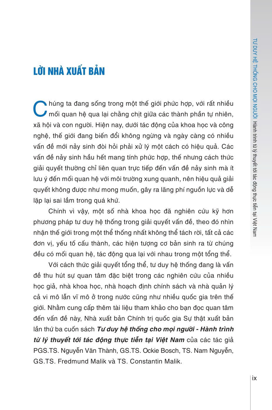 Tư duy hệ thống cho mọi người. Hành trình từ lý thuyết tới tác động thực tiễn tại Việt Nam - bản in 2024