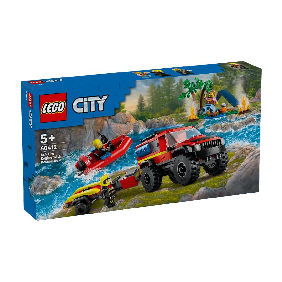 Đồ Chơi Lắp Ráp Xe Và Tàu Cứu Hỏa Chuyên Dụng LEGO CITY 60412 (301 chi tiết)